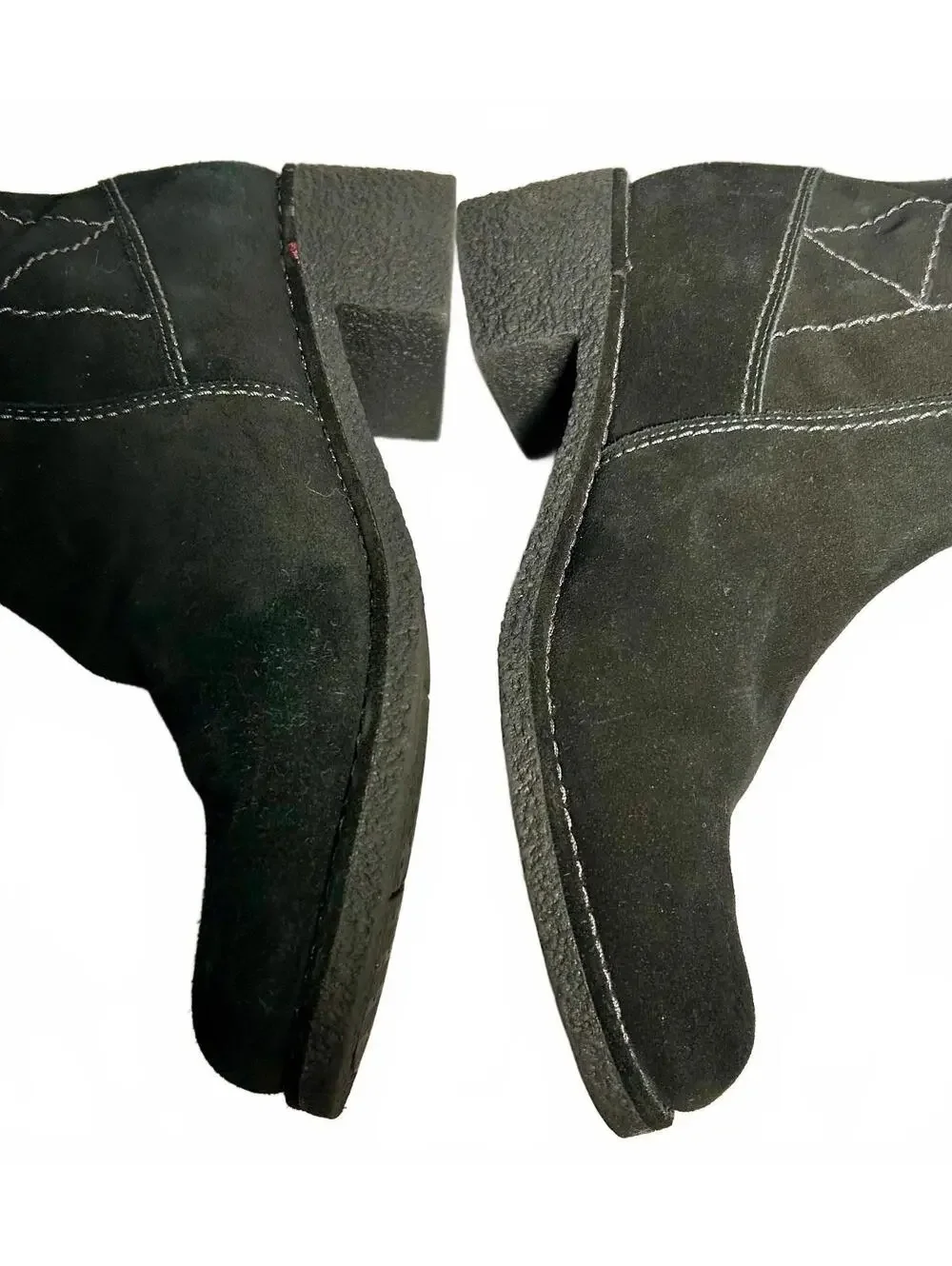 Nickels Soft Black Suede Knee High Boots 8.5M Zip Fleece and Aztec lining